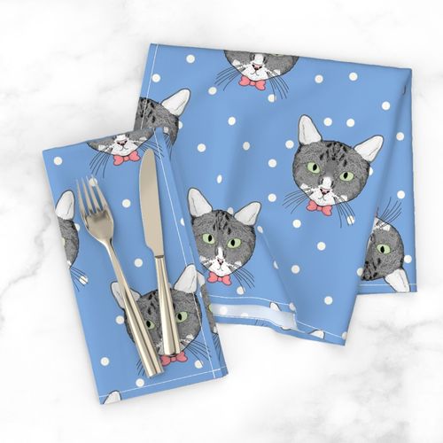 Polka Cats Blue