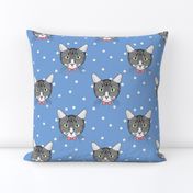 Polka Cats Blue