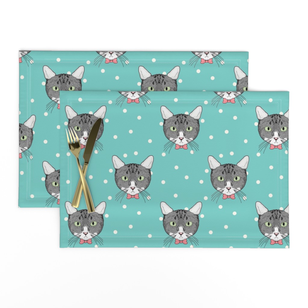 Polka Cats Green