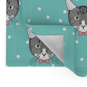 Polka Cats Green