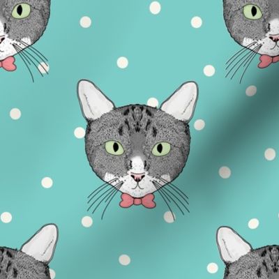 Polka Cats Green