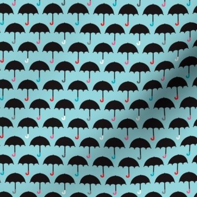 London Umbrella retro rainy day blue sky design