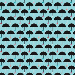 London Umbrella retro rainy day blue sky design