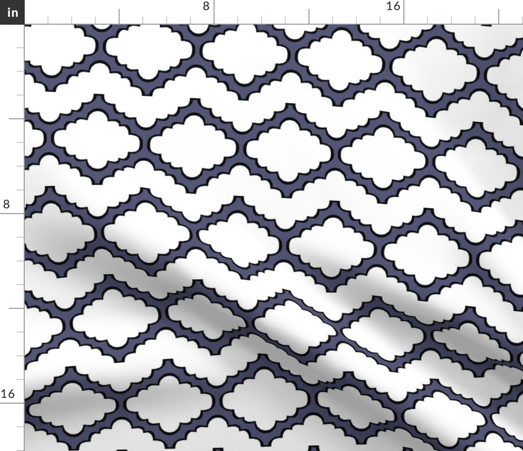 Fluffy Chevron Geometric Blue