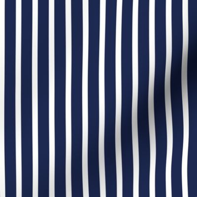 1/4" White on 1/2" Navy Stripes