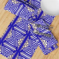 Multi Print Deep Blue with Yellow