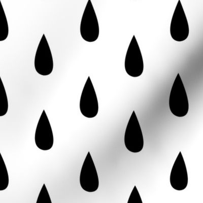 Large Black and White Raindrops Vertical 