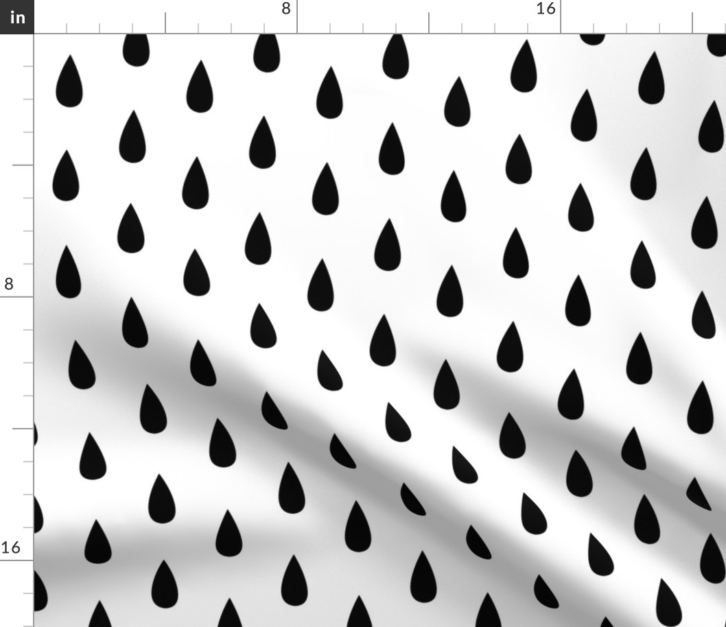 Large Black and White Raindrops Vertical 