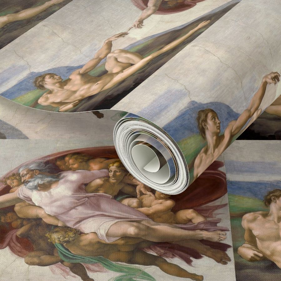 Creation of Adam (1512) - Michelangelo | Spoonflower