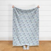 Personalised Name Fabric - Lt Blue, Grey, Navy
