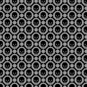 8-bit Bones and Skulls (grey)