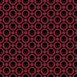 8-bit Bones and Skulls (dark red)