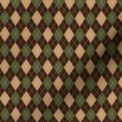 Argyle in Green, Tan & Brown