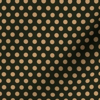 Mocha Dots on Dark Green