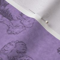 Trotting Lowchen stamps - purple