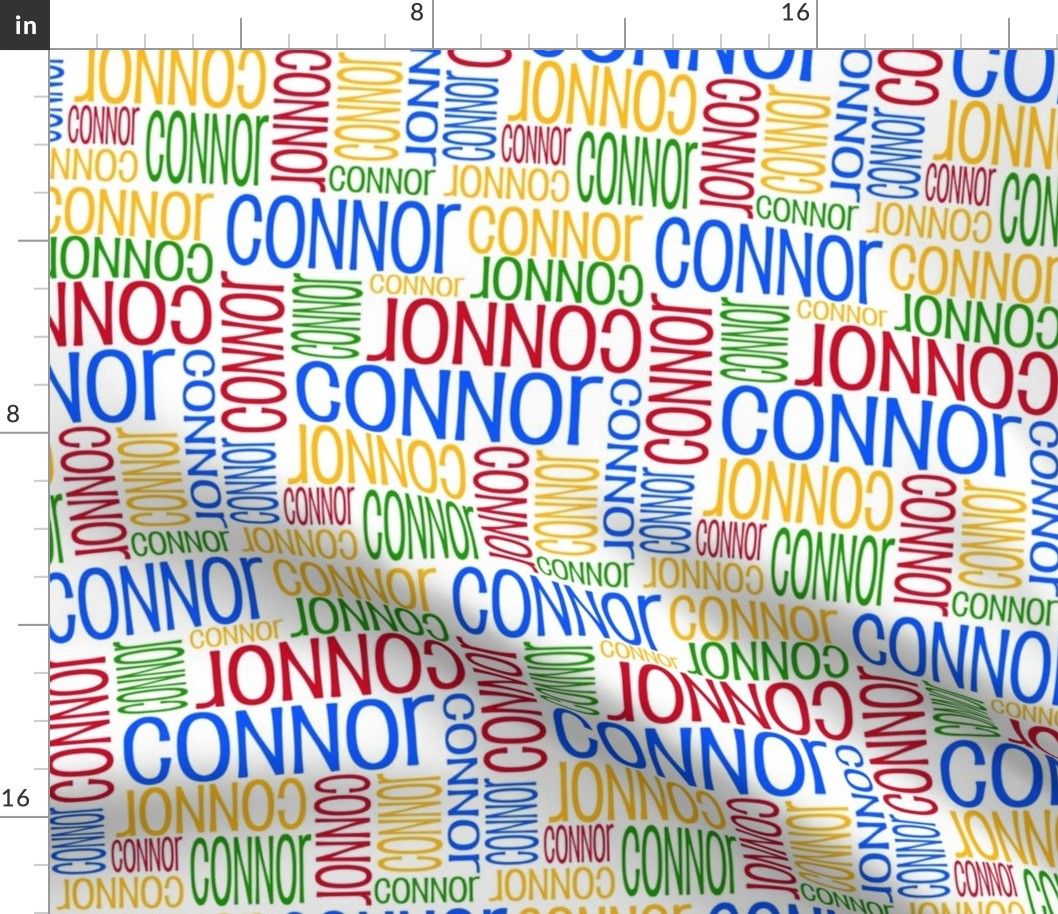 Personalised Name Fabric - Red Green Blue Yellow