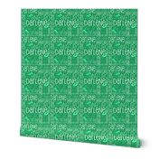 Personalised Name Fabric - Green Birds