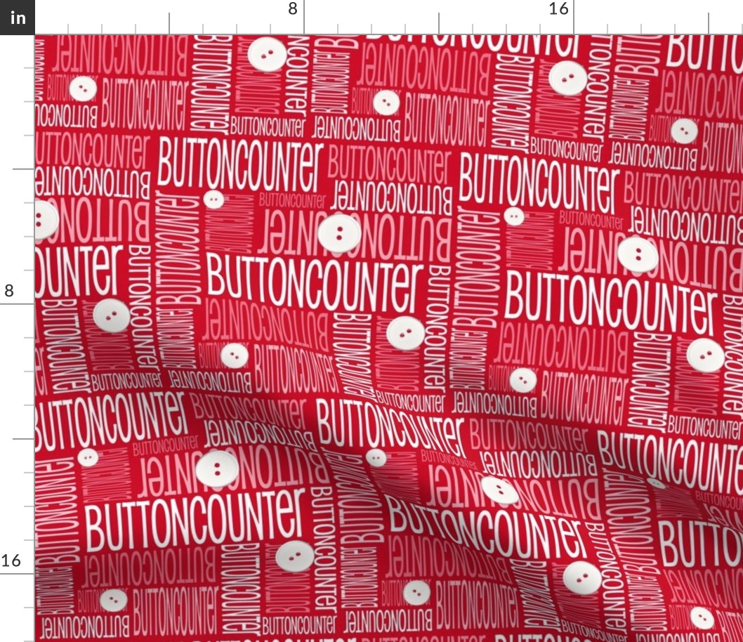 Personalised Name Fabric - Red Buttons