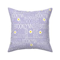 Personalised Name Fabric - Lavender Daisies