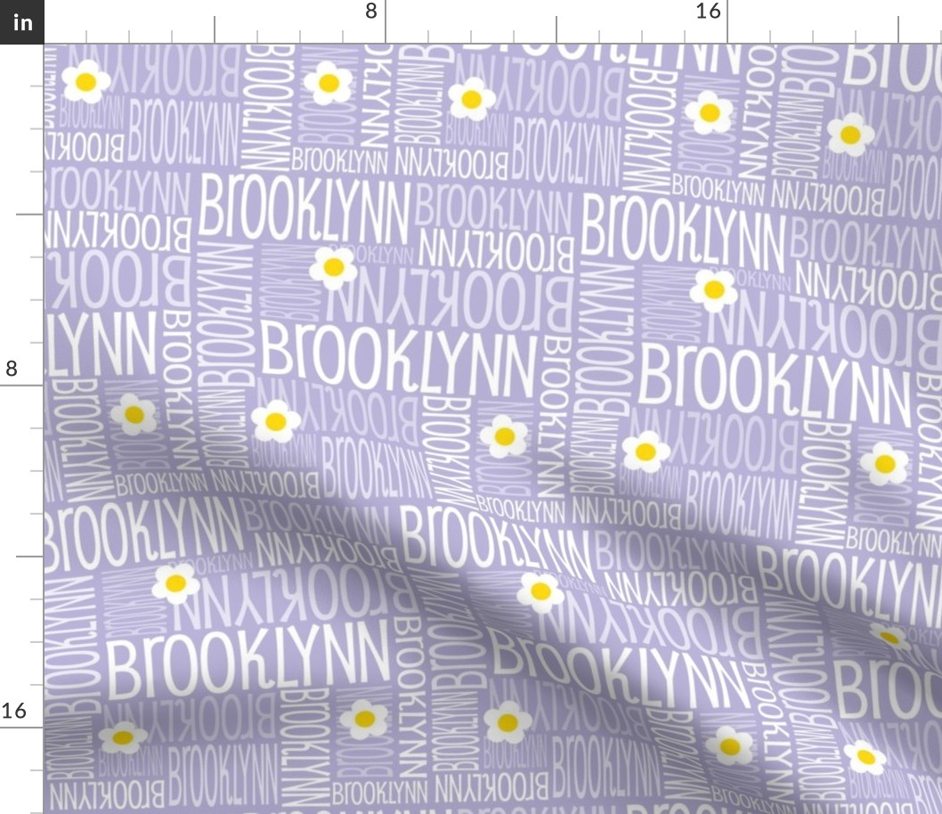 Personalised Name Fabric - Lavender Daisies