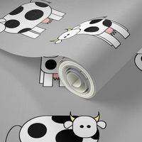 The cows are watching you on grey