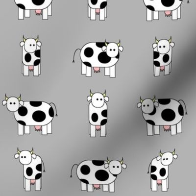 The cows are watching you on grey