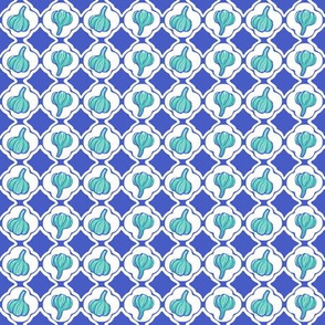 Garlic Trellis Blue Aqua