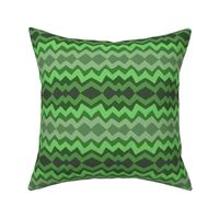 lazy zigzag in ombre green