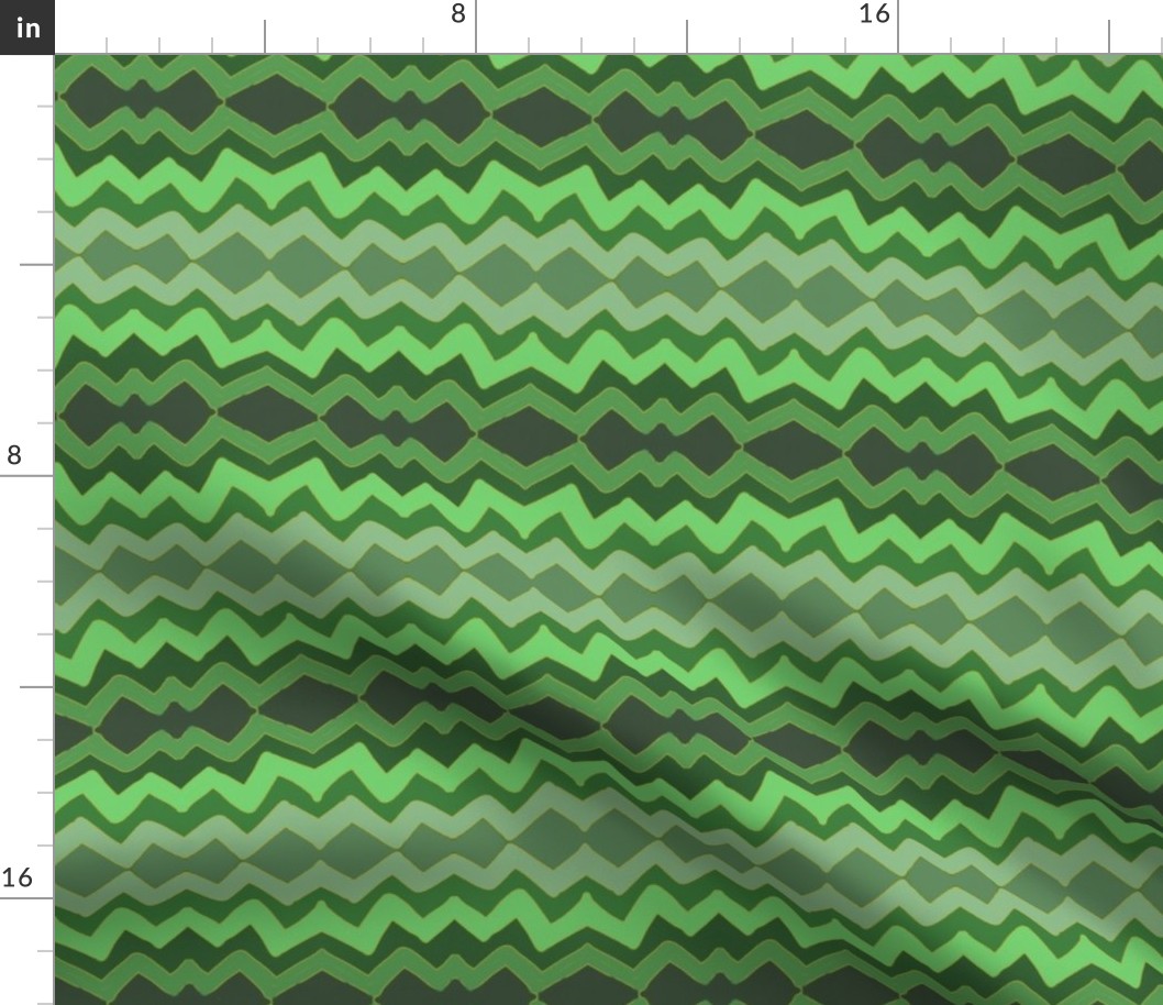 lazy zigzag in ombre green