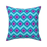 Festival Ikat in Aqua and Violet