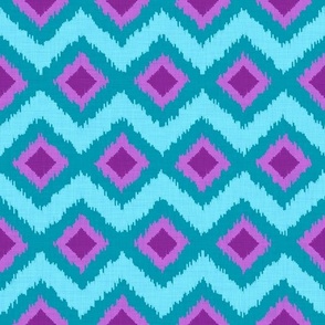 Festival Ikat in Aqua and Violet