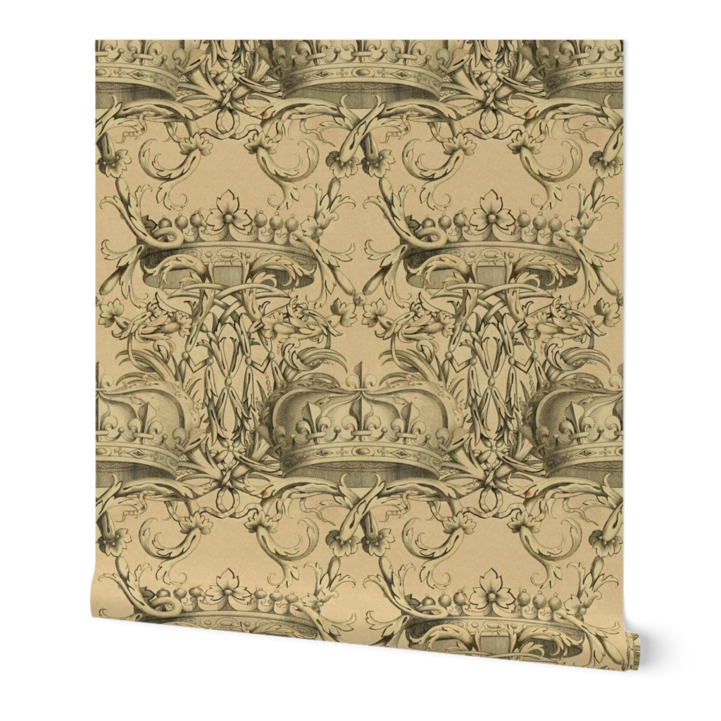 Crown Damask ~ Parchment