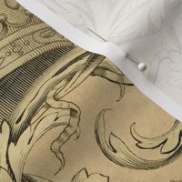 Crown Damask ~ Parchment