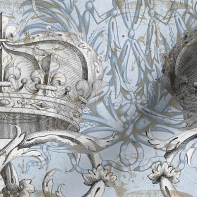 Crown Damask ~ Le Dauphin ~ Gilt and Silvered