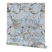 Crown Damask ~ Le Dauphin ~ Gilt and Silvered