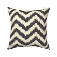 Black and Cream Ikat Chevron