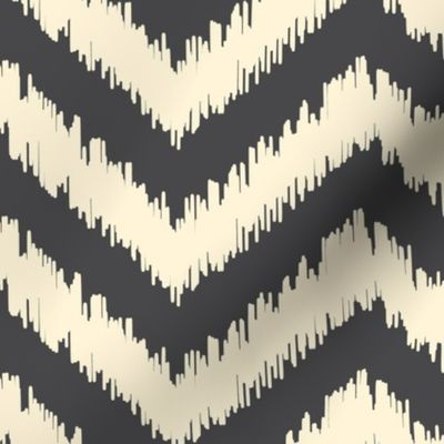 Black and Cream Ikat Chevron