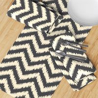 Black and Cream Ikat Chevron