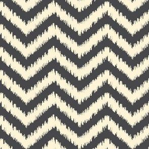 Black and Cream Ikat Chevron