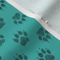 Coyote Pawprints Aqua Blue