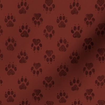 Coyote Pawprints Brick Red