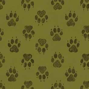 Coyote Pawprints Leaf Green