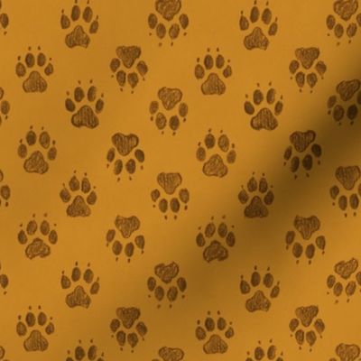 Coyote Pawprints Ochre Gold
