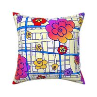 fabric_design_yellow_plaid_purple_blue_red_flowers