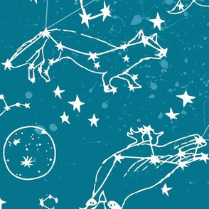 constellations // sky night time stars kids nursery baby animals