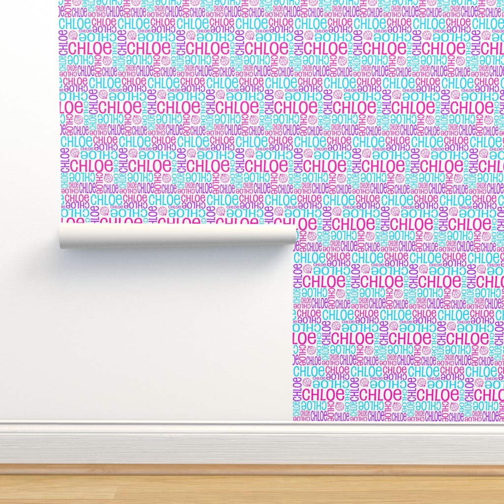 Personalised Name Fabric - Baubles in Wallpaper | Spoonflower