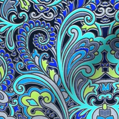 Electric Blue Paisley