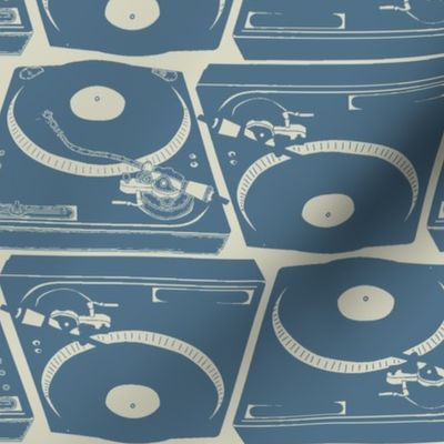 Turntables in blue