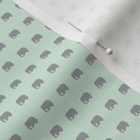 mint with gray elephants