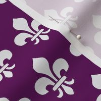 Purple Silver Fleur de Lys